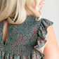 Ruffle Sleeve Smocked Ditsy Floral Top FF Tops