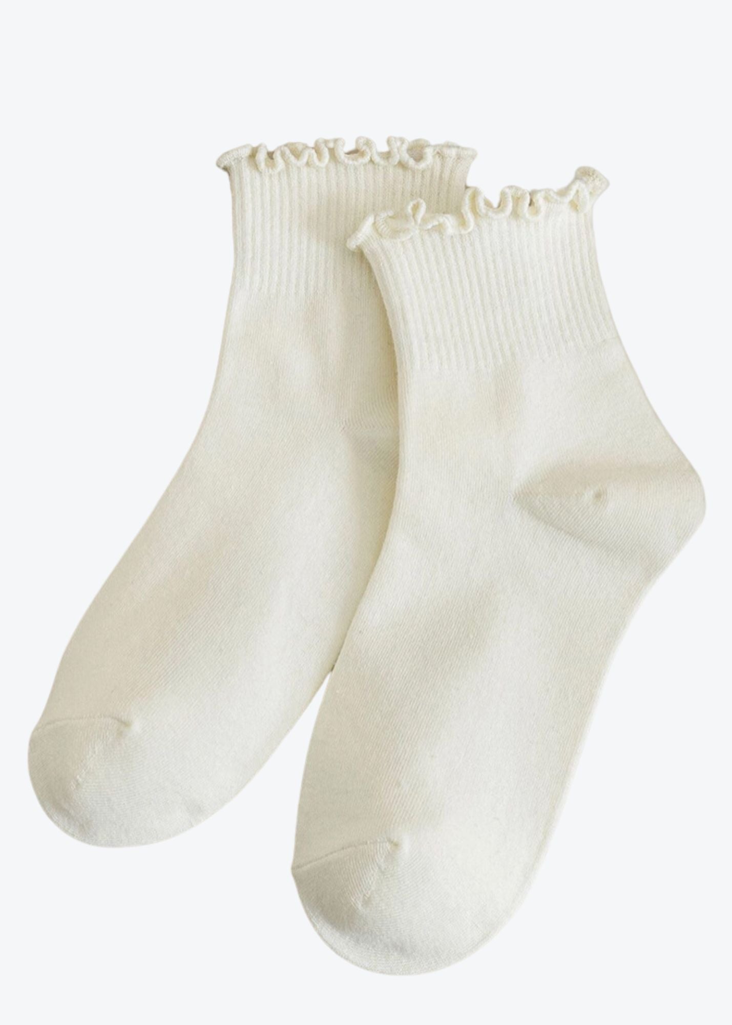 Ruffled Ankle Socks Accessories Cream
