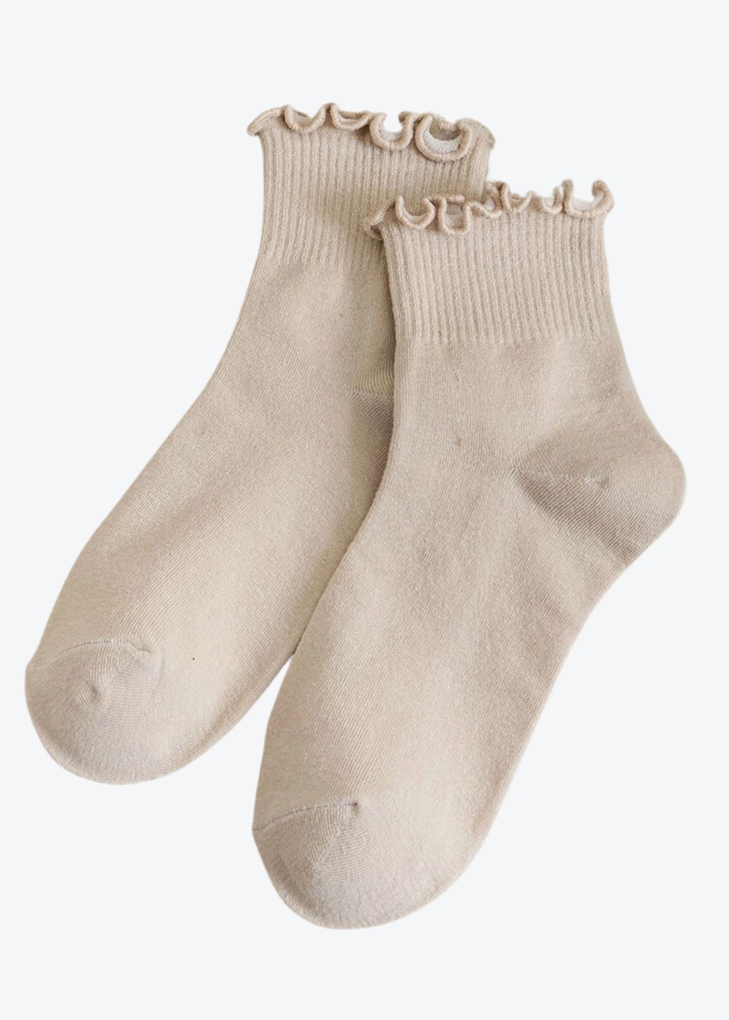 Ruffled Ankle Socks Accessories Khaki