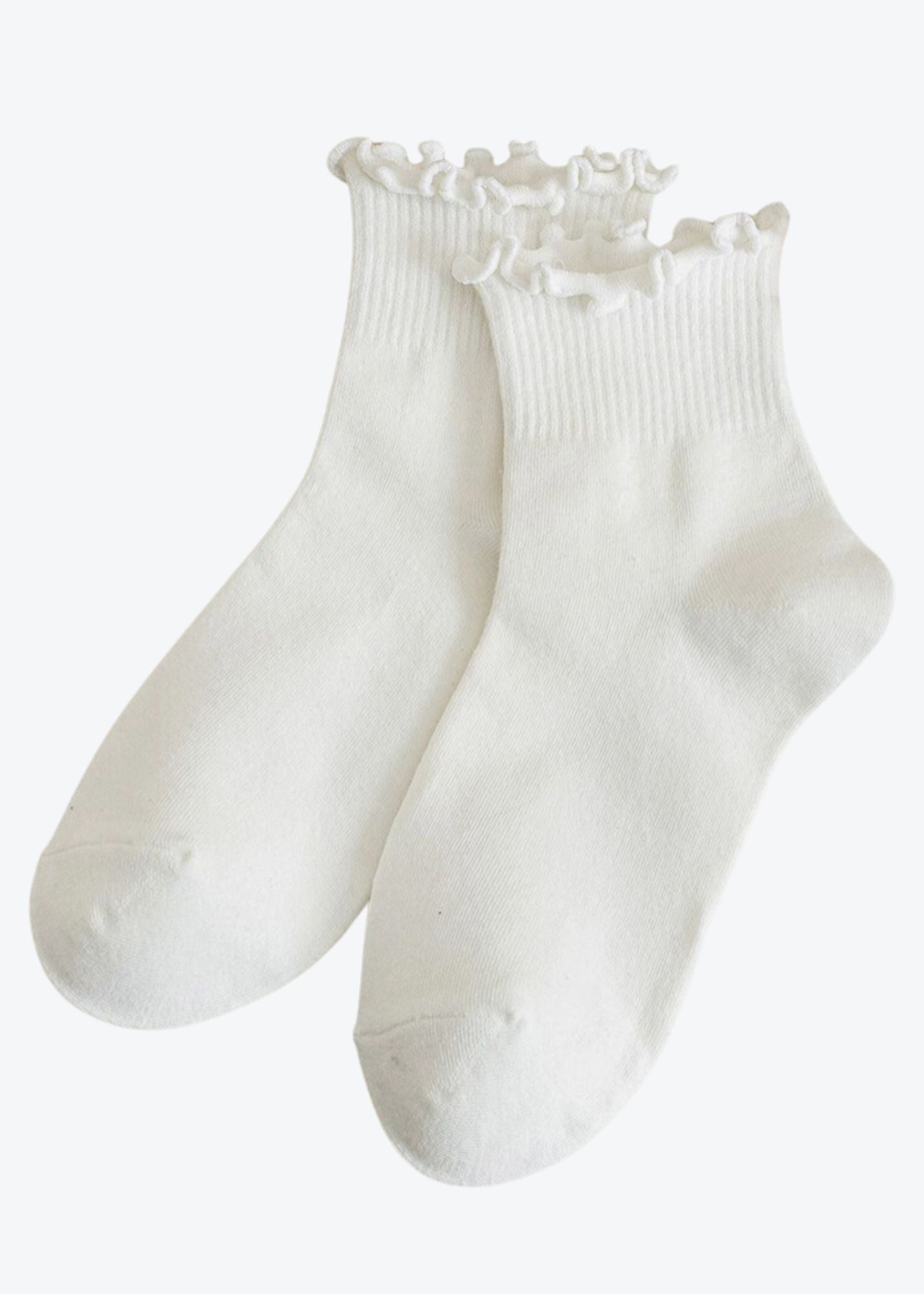 Ruffled Ankle Socks Accessories White