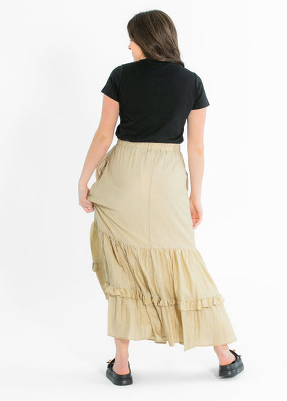Ruffled Detail Midi Skirt FF Skirts