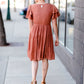 Rust Flutter Sleeve Midi Dress - FINAL SALE FF Dresses