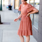 Rust Flutter Sleeve Midi Dress - FINAL SALE FF Dresses