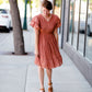 Rust Flutter Sleeve Midi Dress - FINAL SALE FF Dresses