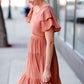 Rust Flutter Sleeve Midi Dress - FINAL SALE FF Dresses