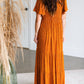 Rust Smocked Flutter Sleeve Floral Maxi Dress - FINAL SALE Dresses