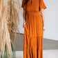 Rust Smocked Flutter Sleeve Floral Maxi Dress - FINAL SALE Dresses