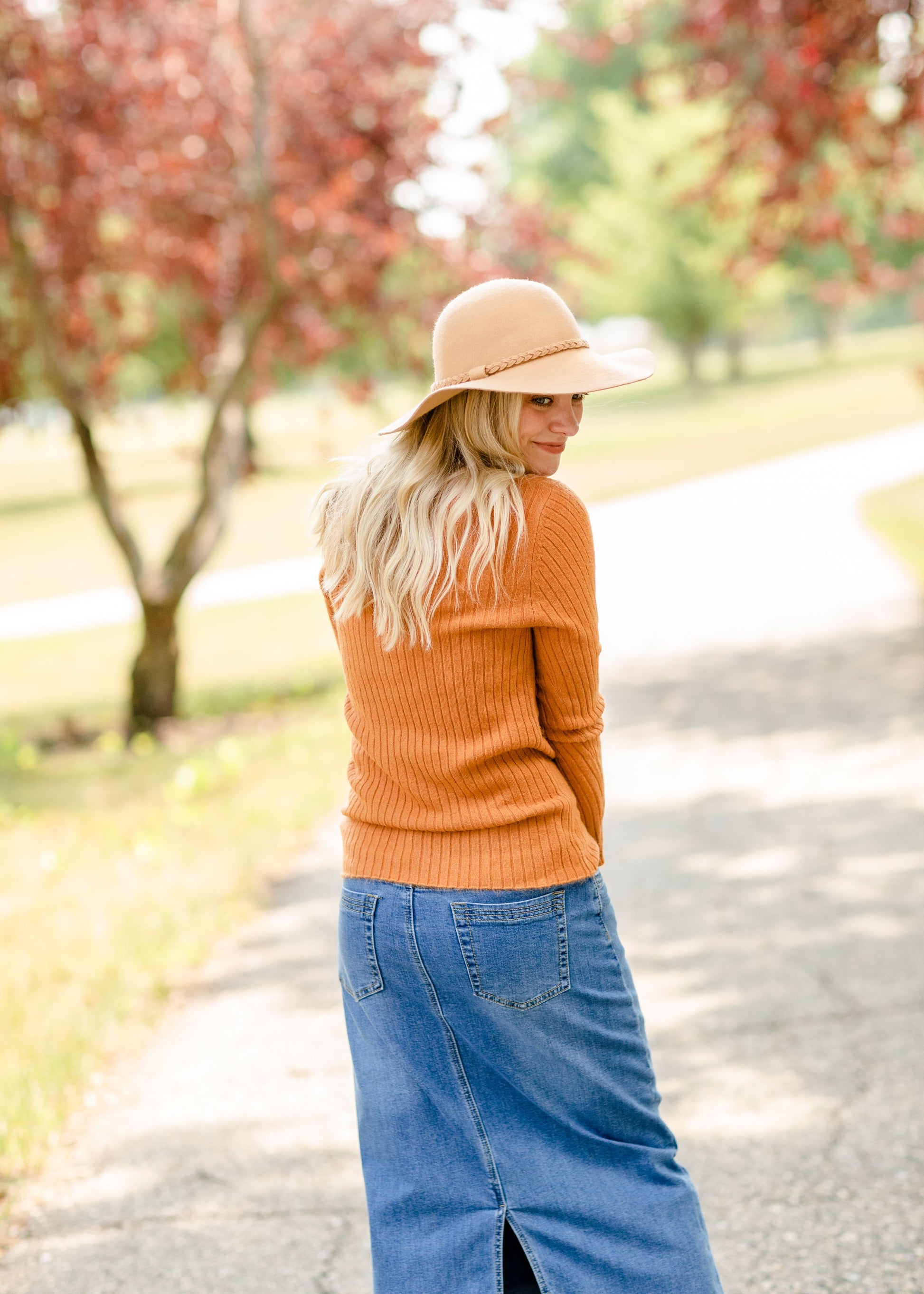 Rust Soft Knit Sweater Top Tops