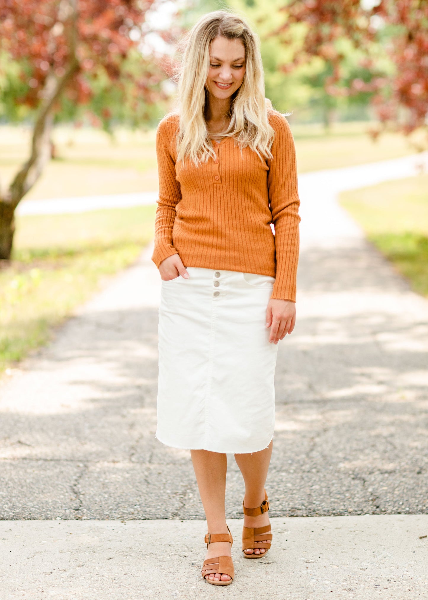 Rust Soft Knit Sweater Top Tops