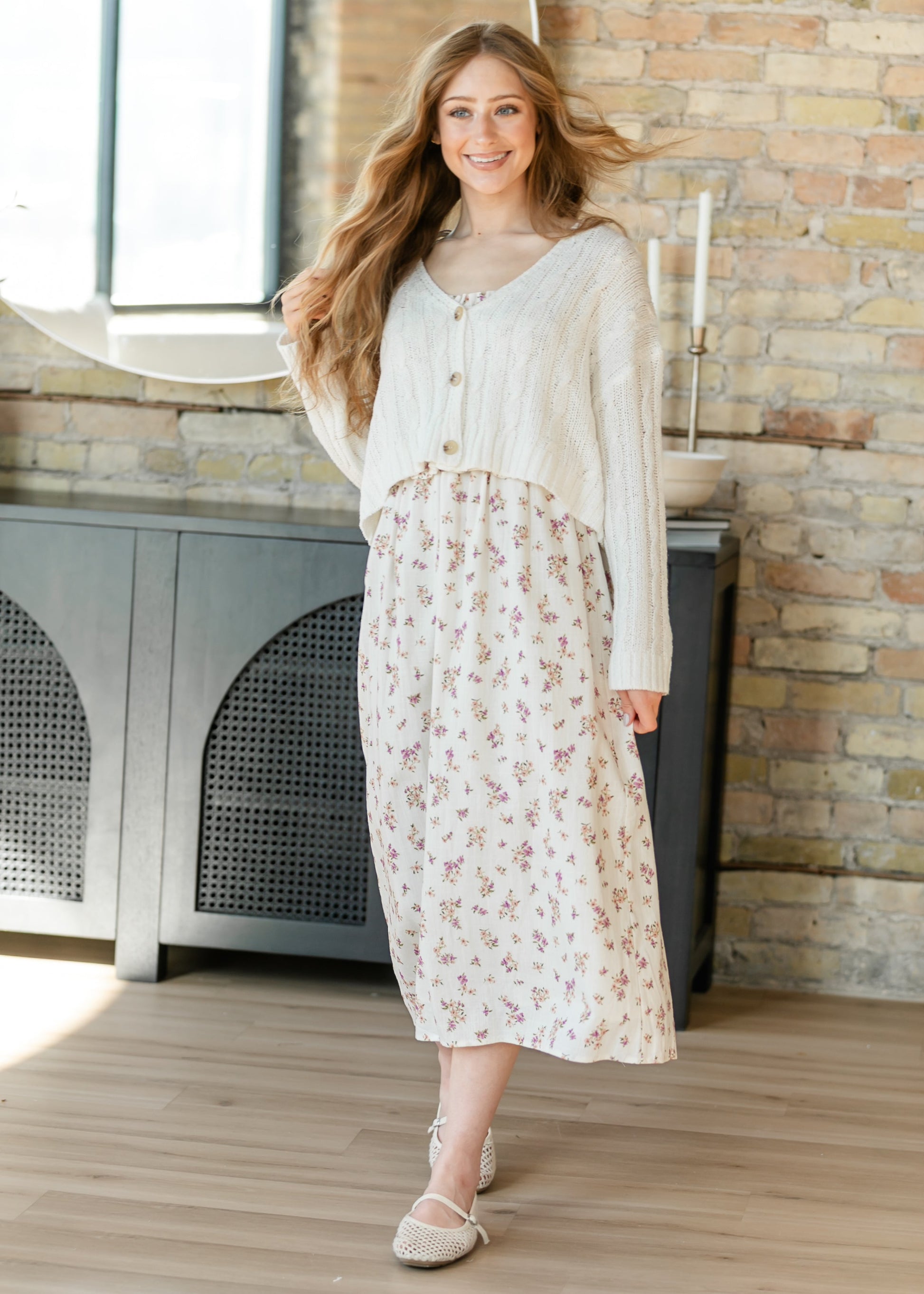 Sadie & Sage® Bouquet Sweetheart Midi Dress FF Dresses