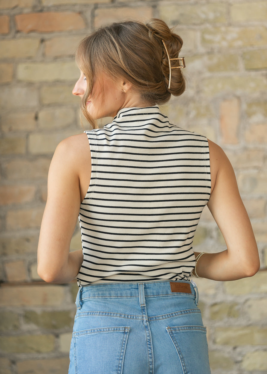 Sadie & Sage® Brioche Mock Neck Knit Tank FF Tops