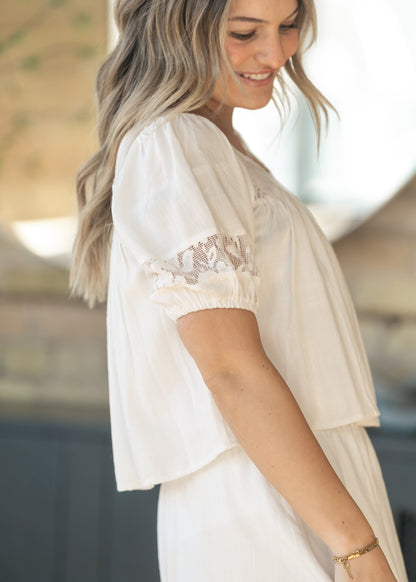 Sadie & Sage® Misty Lace Top & Midi Skirt Set FF Tops