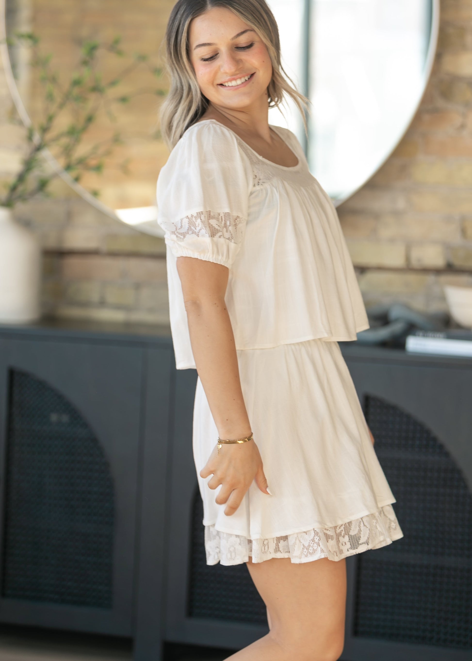 Sadie & Sage® Misty Lace Top & Midi Skirt Set FF Tops