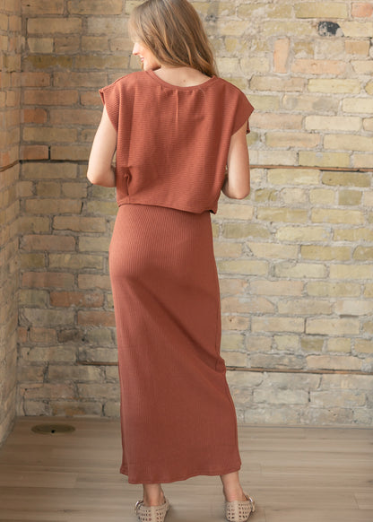 Sadie & Sage® Soft Cedar Tapered Knit Top FF Tops