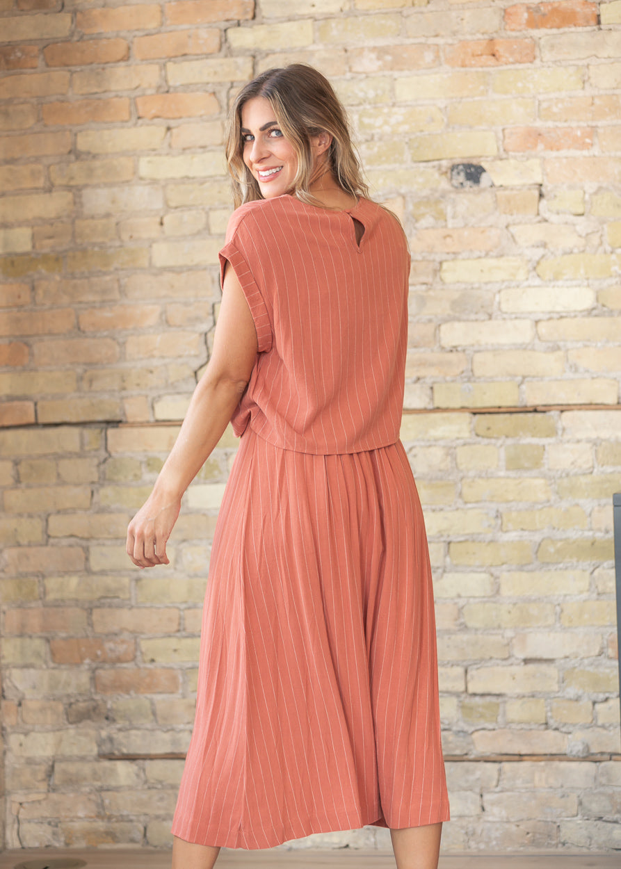 Sadie & Sage® Sugarloaf Striped Midi Skirt FF Skirts