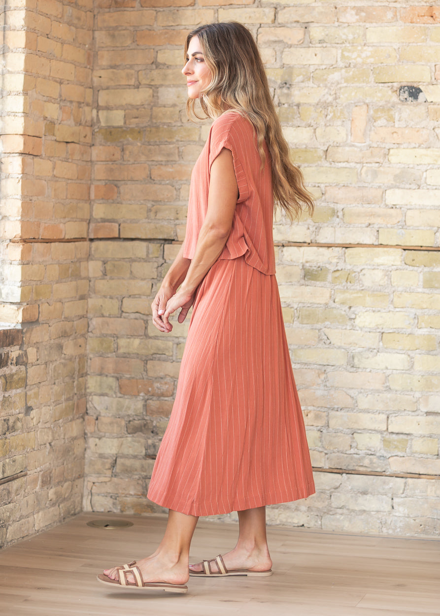 Sadie & Sage® Sugarloaf Striped Midi Skirt FF Skirts