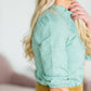 Sage Embroidered Detail Top - FINAL SALE Tops