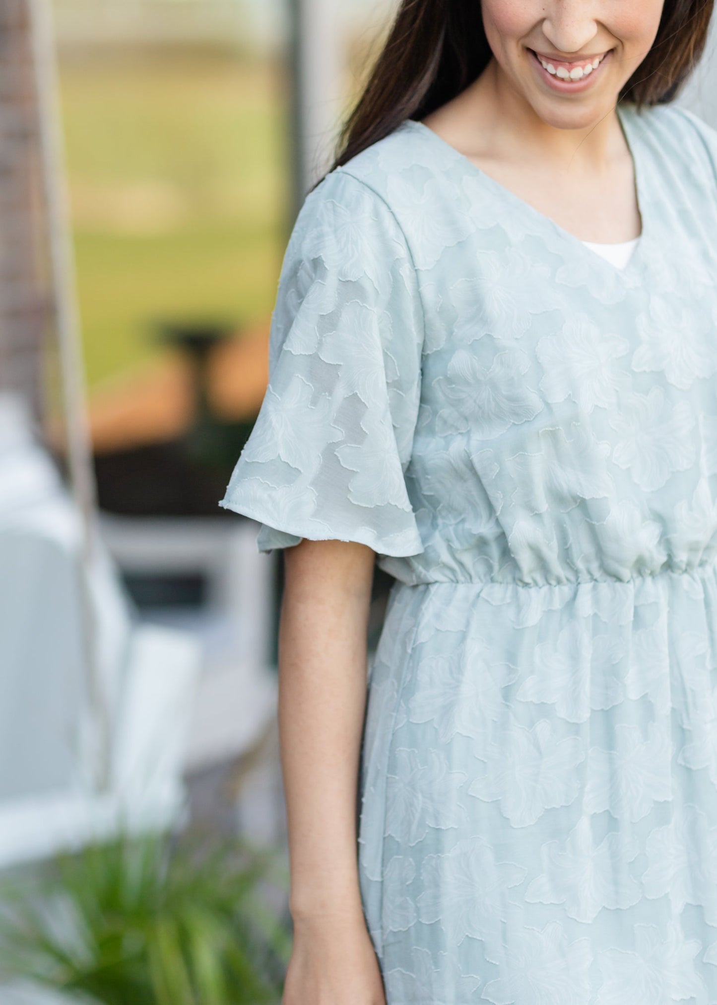 Sage Floral Textured Maxi Dress - FINAL SALE Dresses