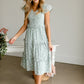 Sage Ruffle Midi Dress Dresses