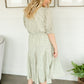 Sage Square Neck Tie Waist Midi Dress - FINAL SALE Dresses