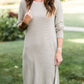 Sage Striped Comfy T-Shirt Midi Dress - FINAL SALE Dresses