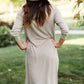 Sage Striped Comfy T-Shirt Midi Dress - FINAL SALE Dresses