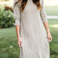Sage Striped Comfy T-Shirt Midi Dress - FINAL SALE FF Dresses