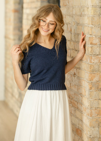 SAGE THE LABEL® Janice Short Sleeve Sweater FF Tops