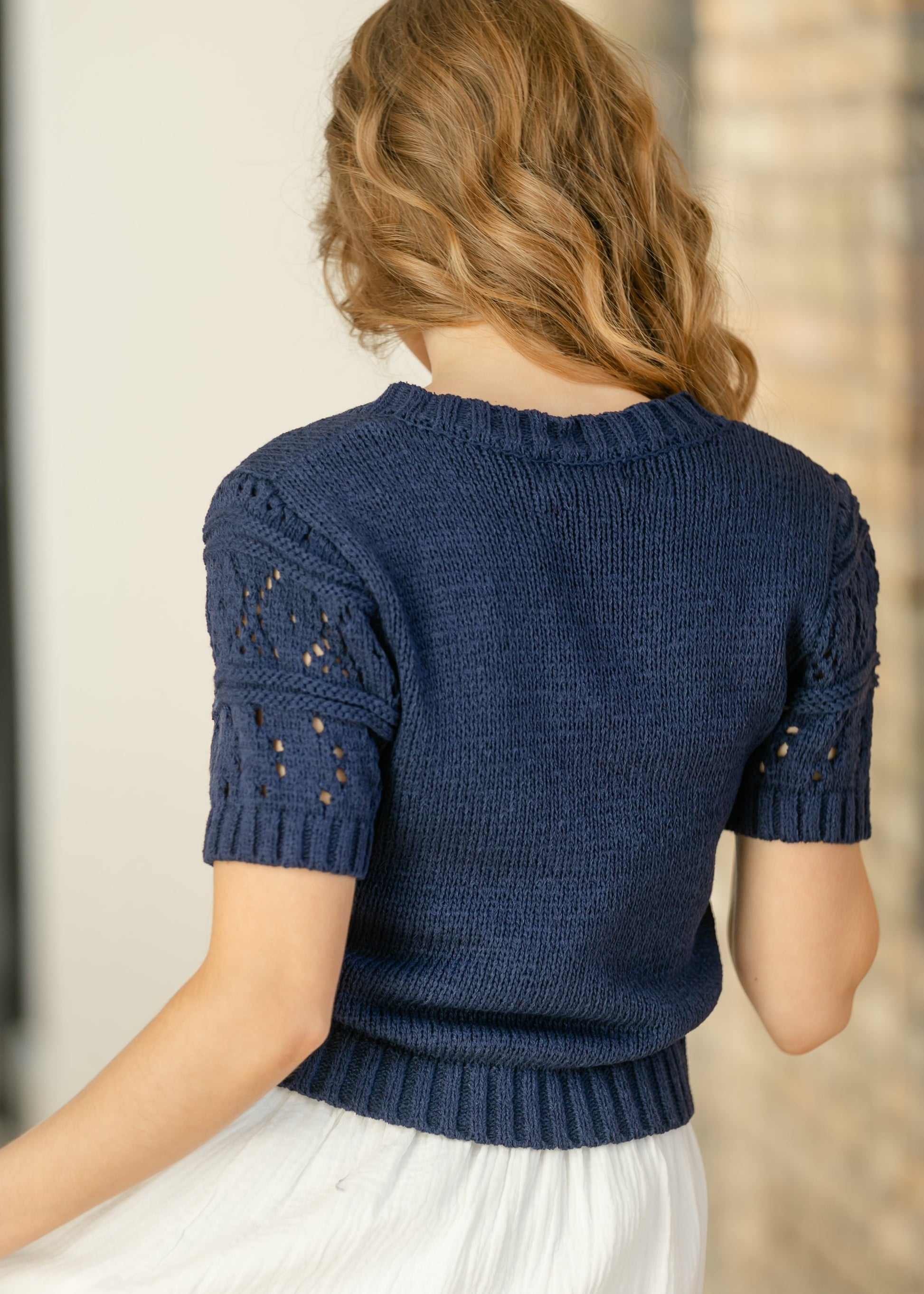 SAGE THE LABEL® Janice Short Sleeve Sweater FF Tops