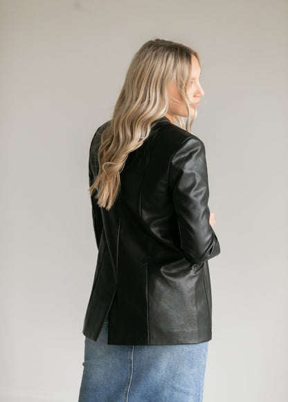 Sandelle Faux Leather Blazer - FINAL SALE FF Tops