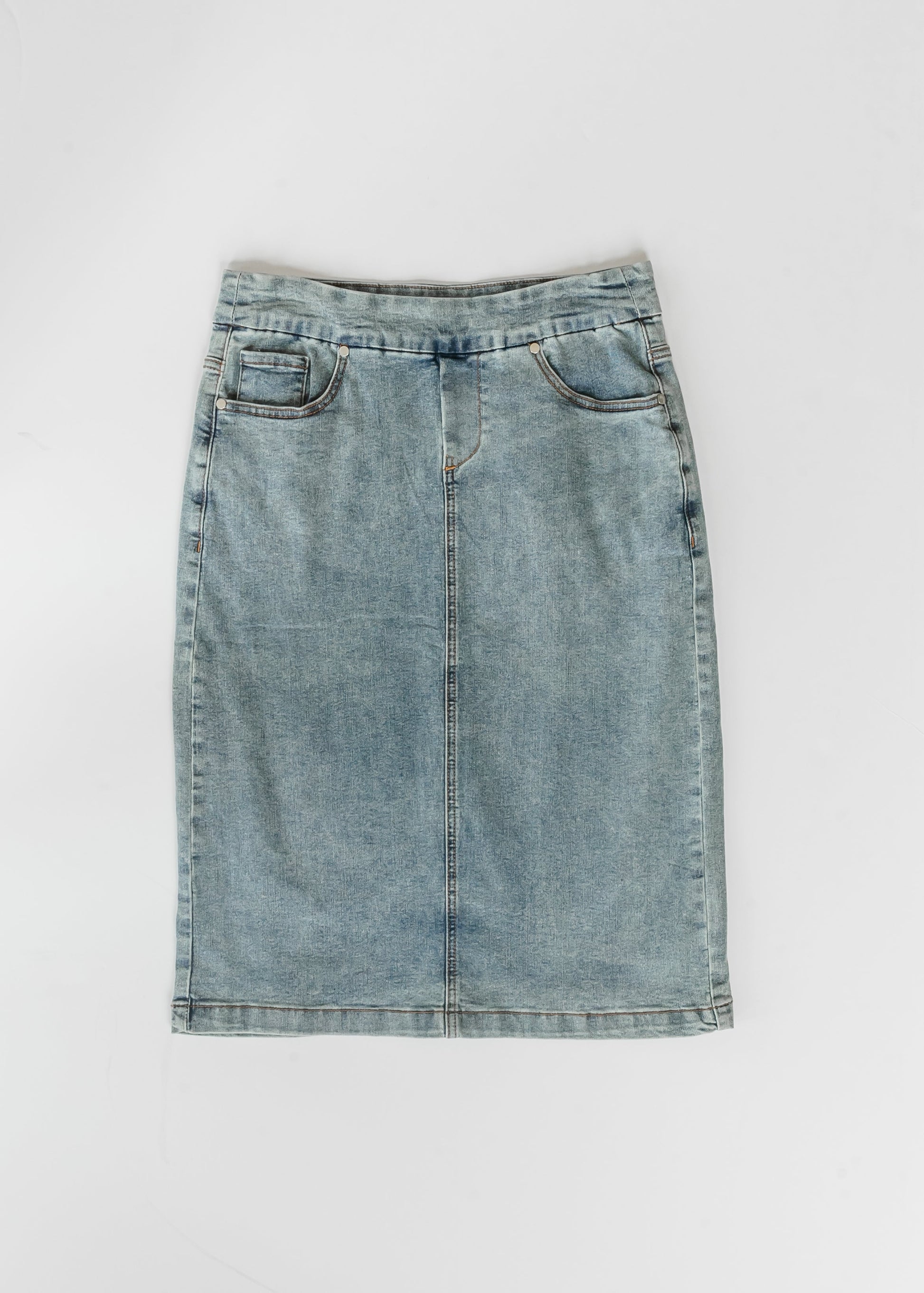 Sandra Classic Wash Midi Denim Skirt IC Skirts