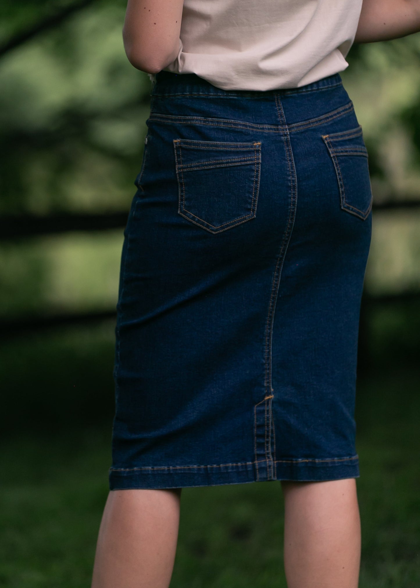 Sandra Denim Midi Skirt FF Skirts