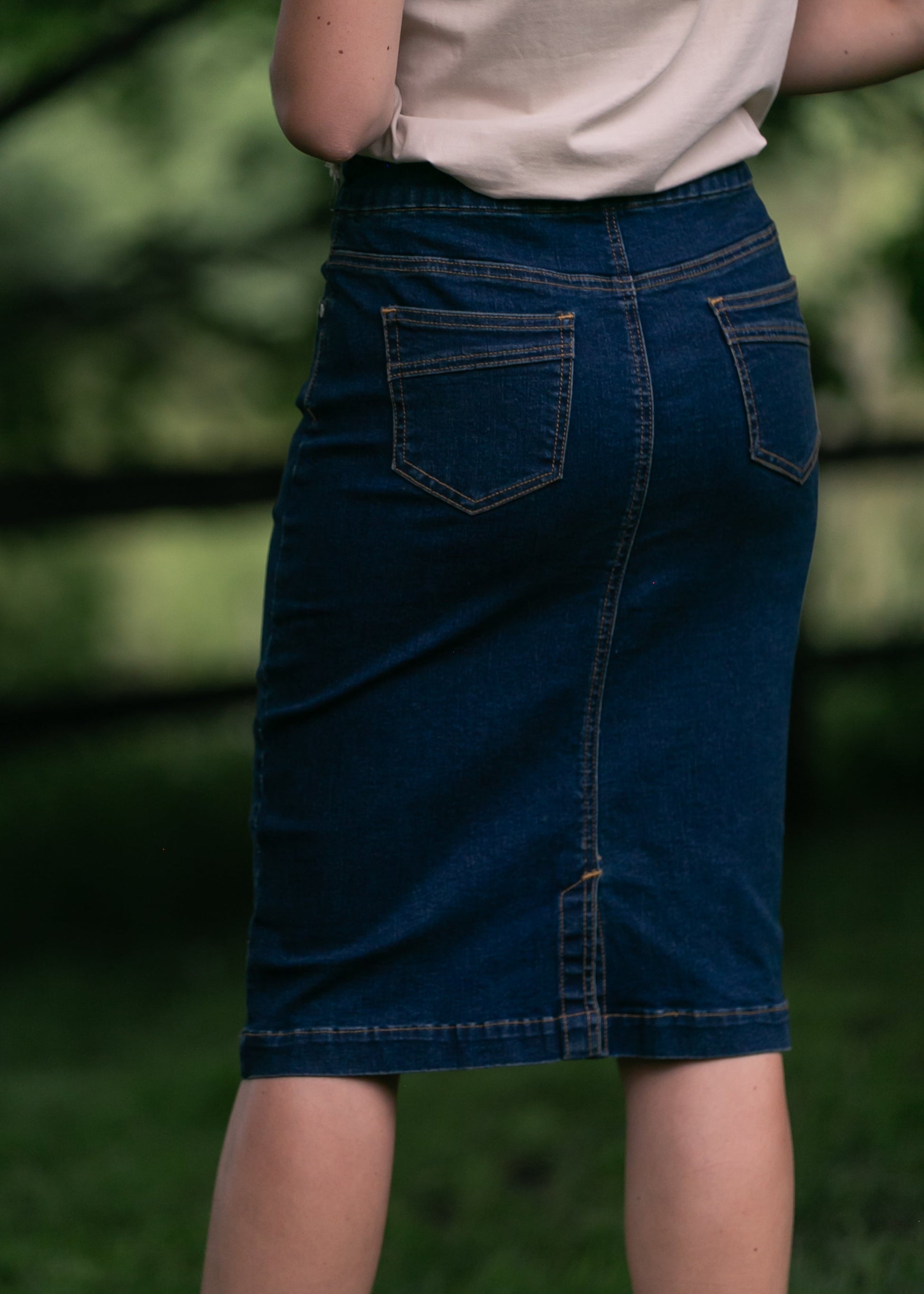 Sandra Denim Midi Skirt FF Skirts