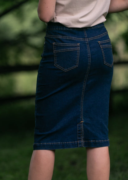 Sandra Denim Midi Skirt FF Skirts