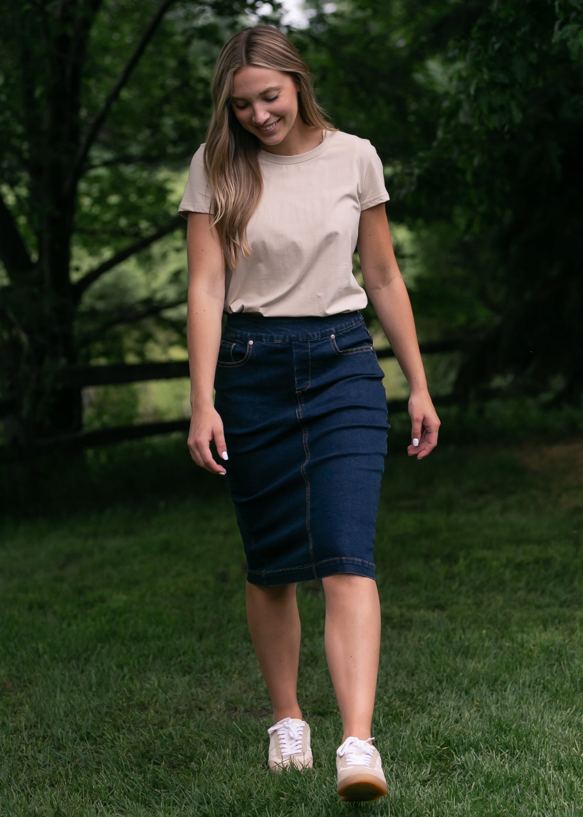 Sandra Denim Midi Skirt FF Skirts