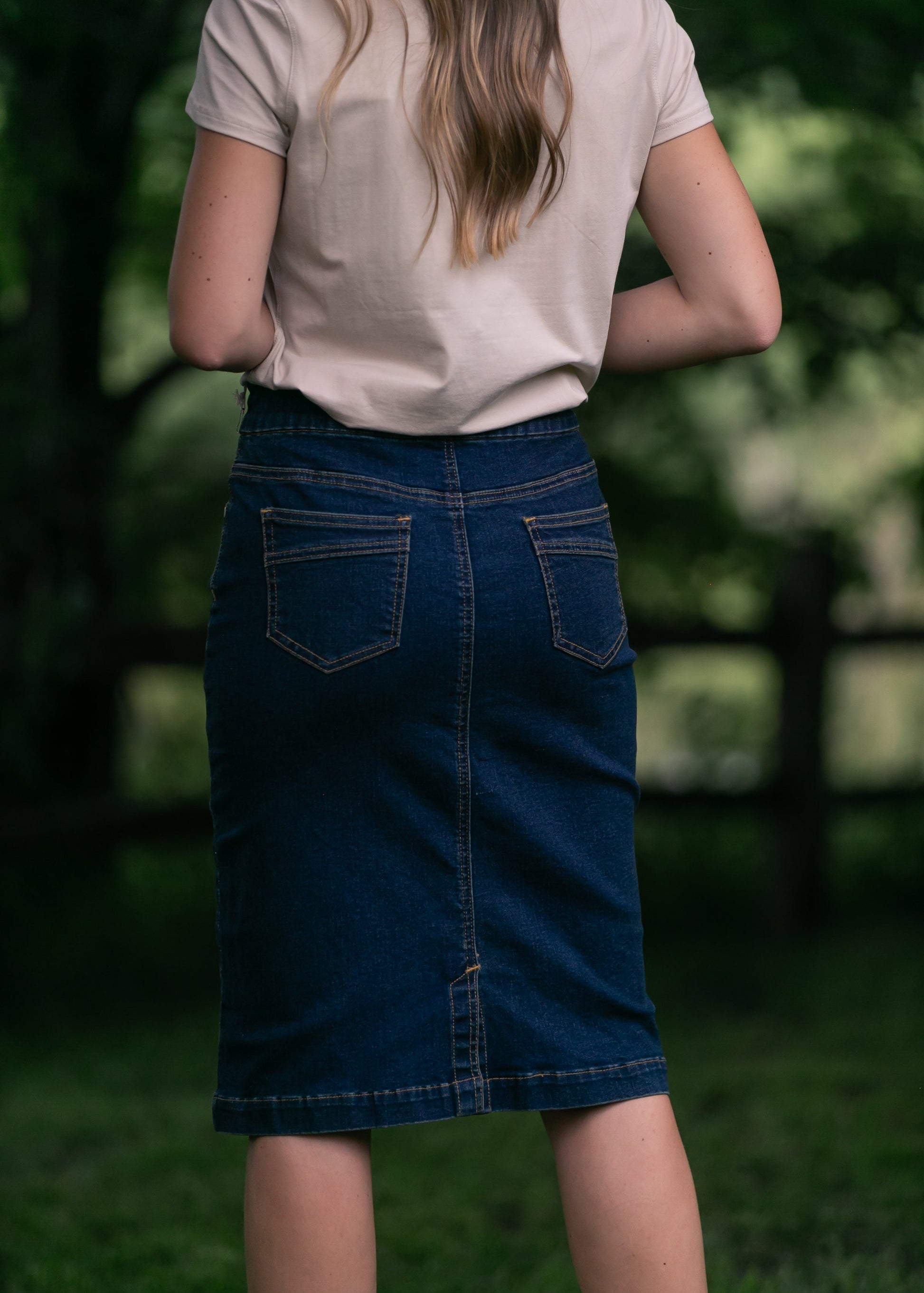 Sandra Denim Midi Skirt FF Skirts
