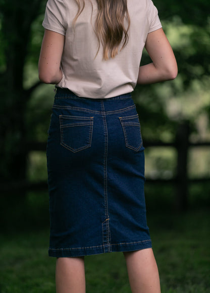 Sandra Denim Midi Skirt FF Skirts