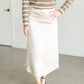 Satin Champagne Midi Skirt FF Skirts
