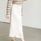 Satin Champagne Midi Skirt FF Skirts