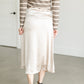 Satin Champagne Midi Skirt FF Skirts