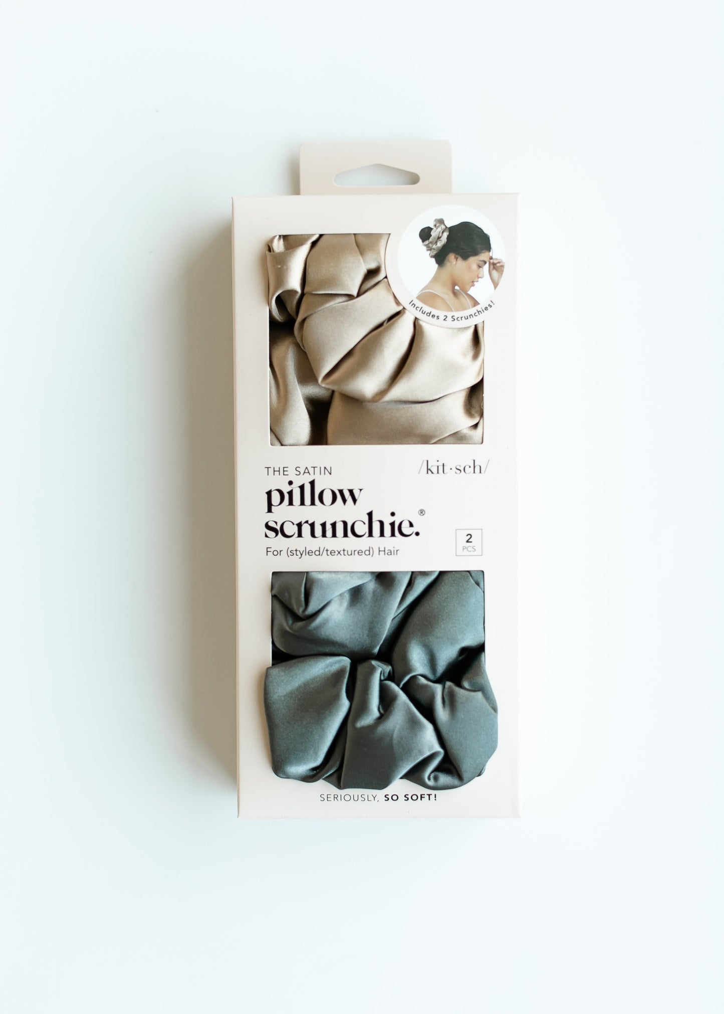 Satin Pillow Scrunchies Accessories Charcoal/Gold