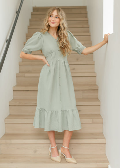 Scarlet Scalloped Lace Midi Dress IC Dresses