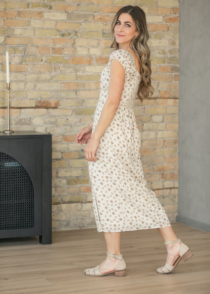 Scoop Neck Cap Sleeve Maxi Dress FF Dresses