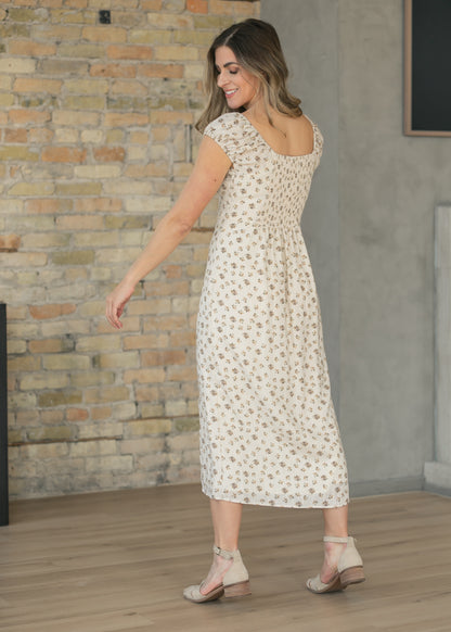 Scoop Neck Cap Sleeve Maxi Dress FF Dresses