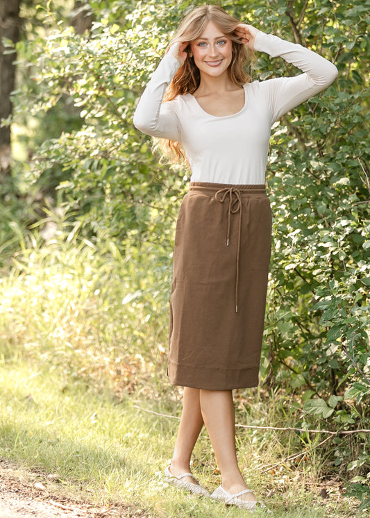 Scoop Neck Long Sleeve Top FF Tops