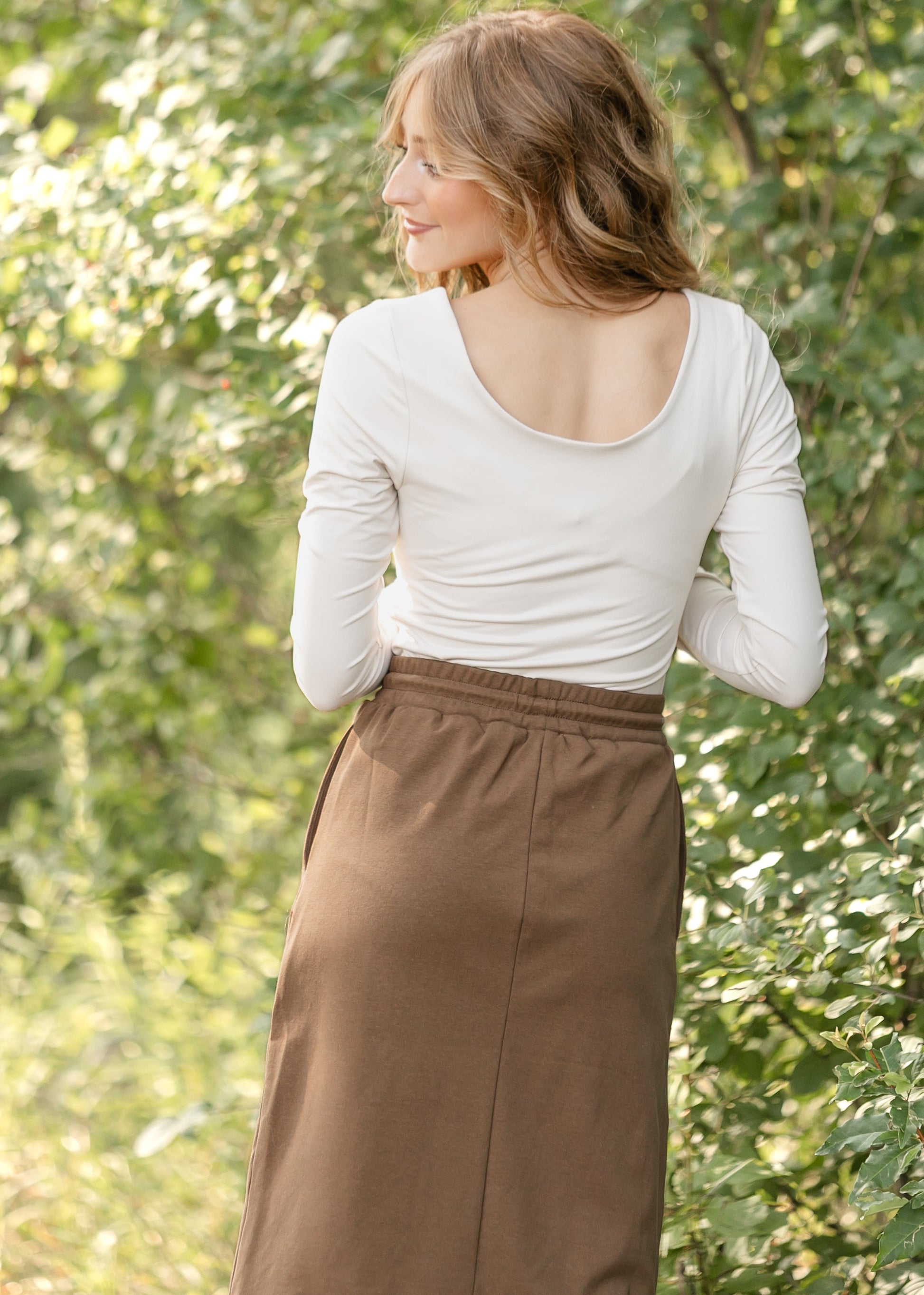 Scoop Neck Long Sleeve Top FF Tops