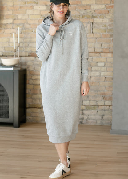 Scout Gray Long Hooded Sweatshirt Dress IC Dresses