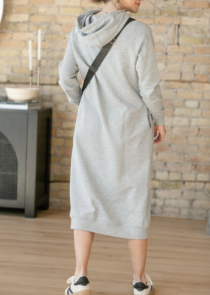 Scout Gray Long Hooded Sweatshirt Dress IC Dresses
