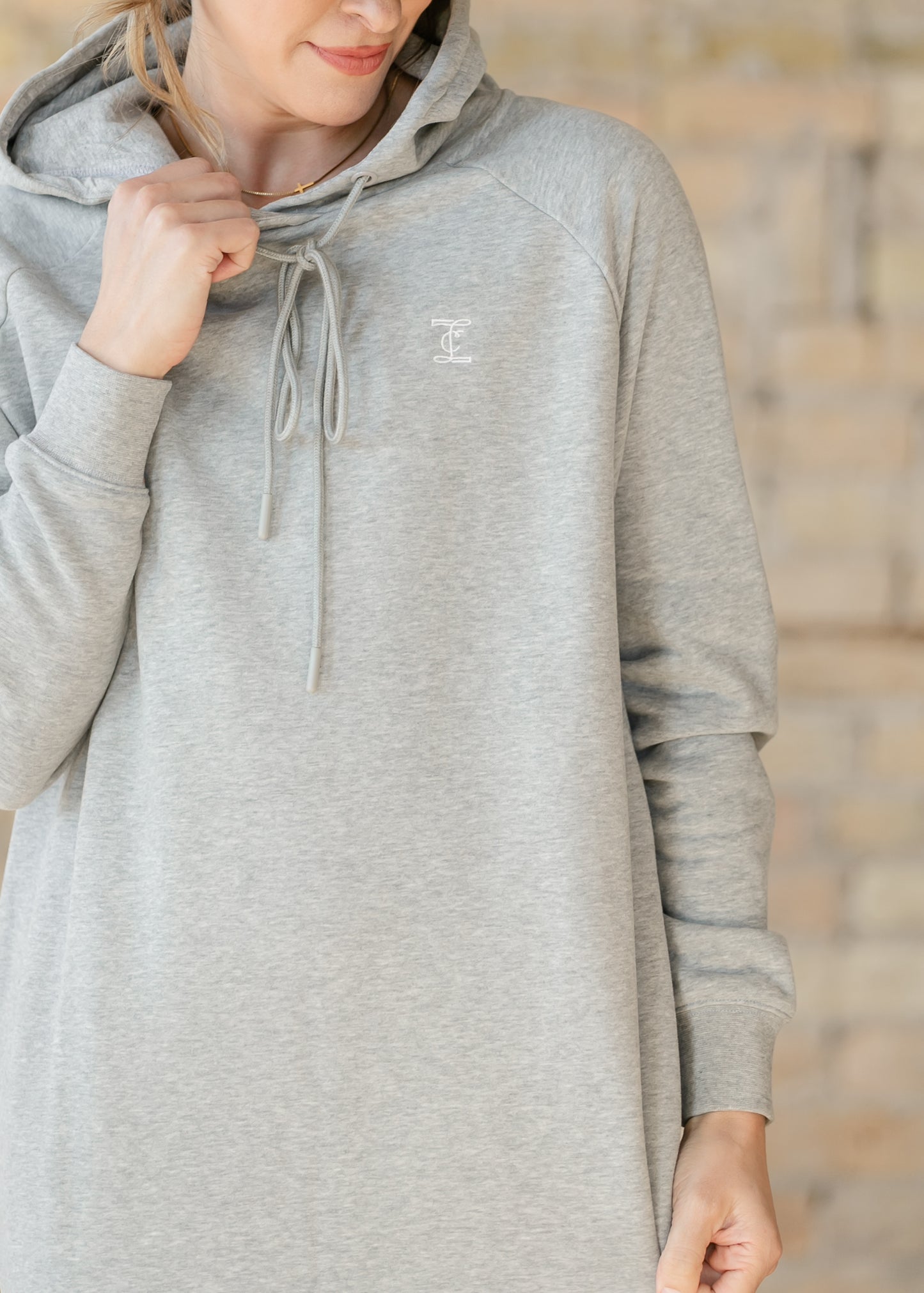 Scout Gray Long Hooded Sweatshirt Dress IC Dresses
