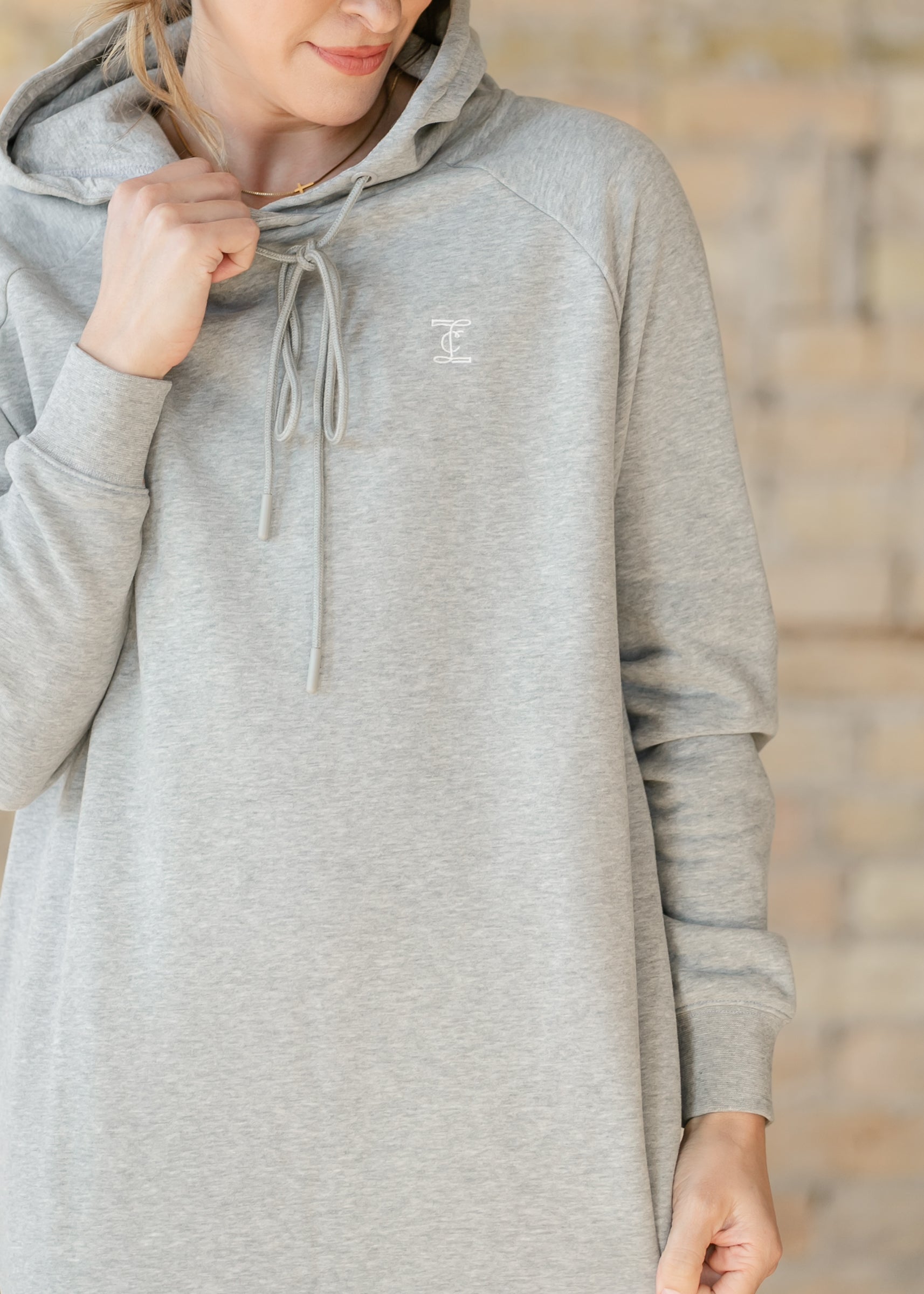 Scout Gray Long Hooded Sweatshirt Dress IC Dresses